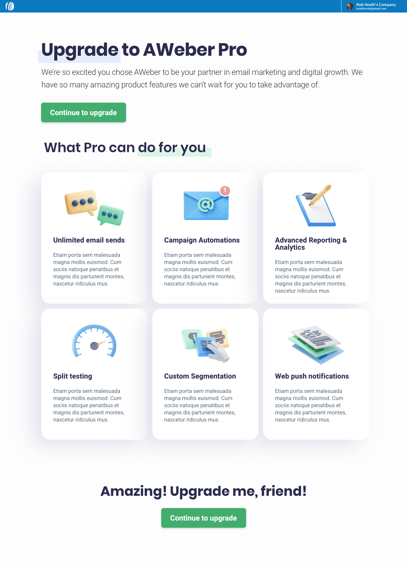 Sign-up page variant