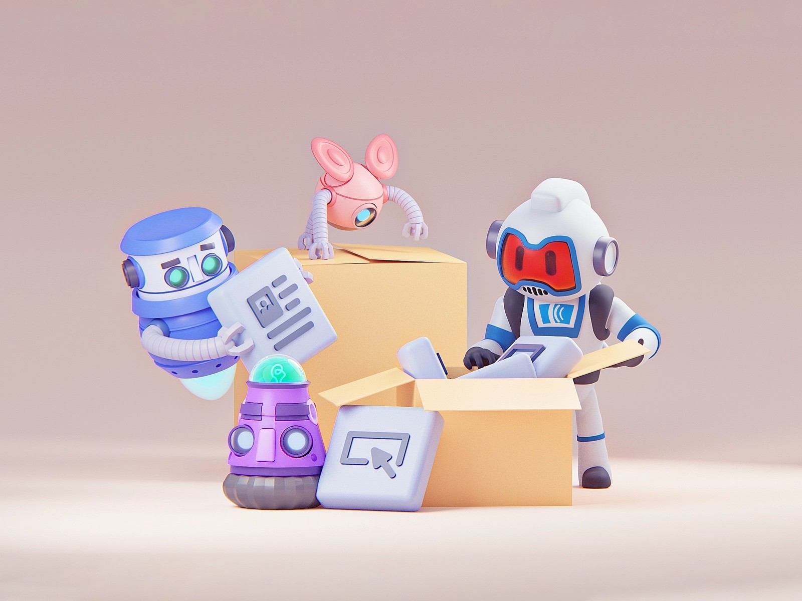 AJ & The Automations — hero render