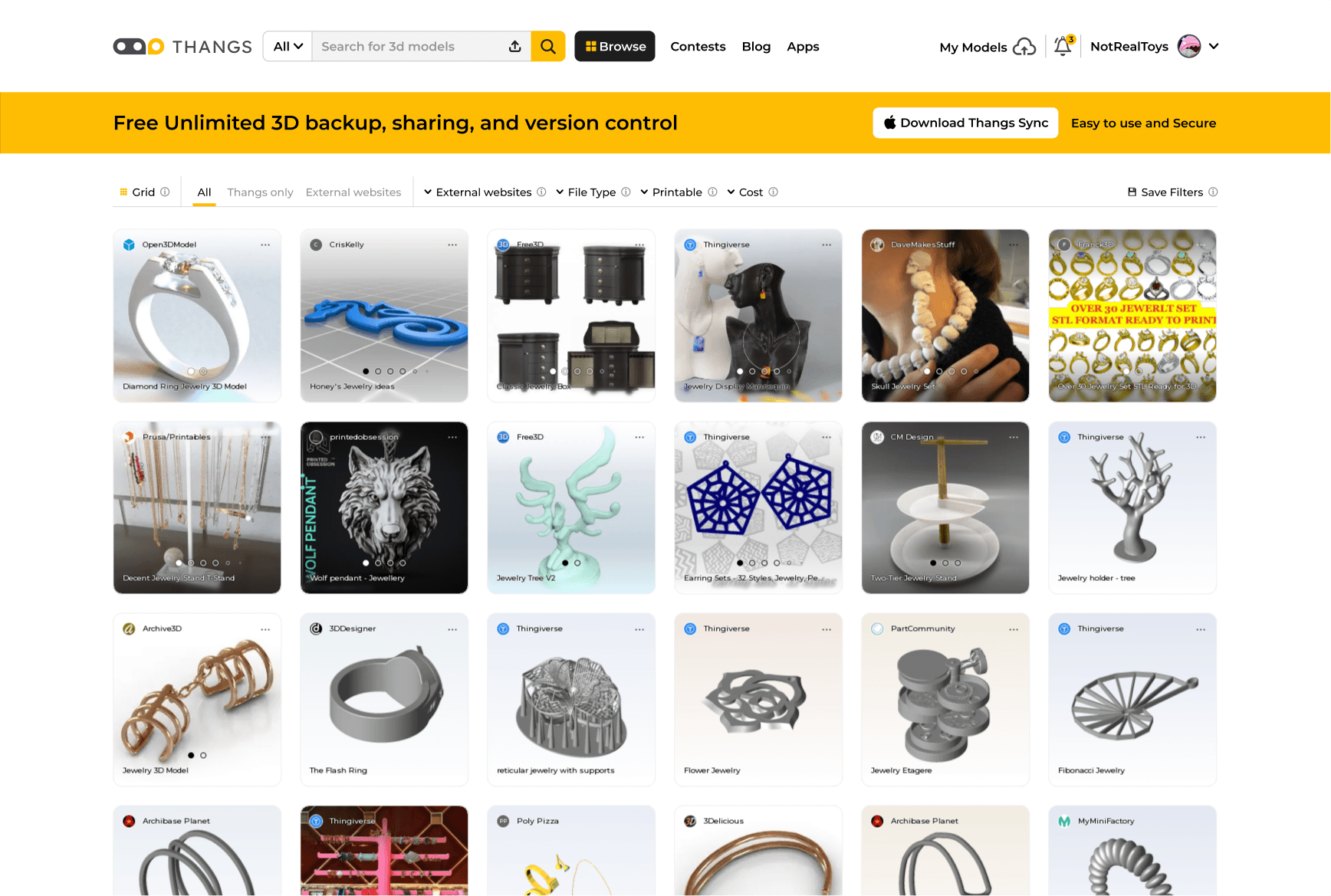 Thangs — homepage redesign