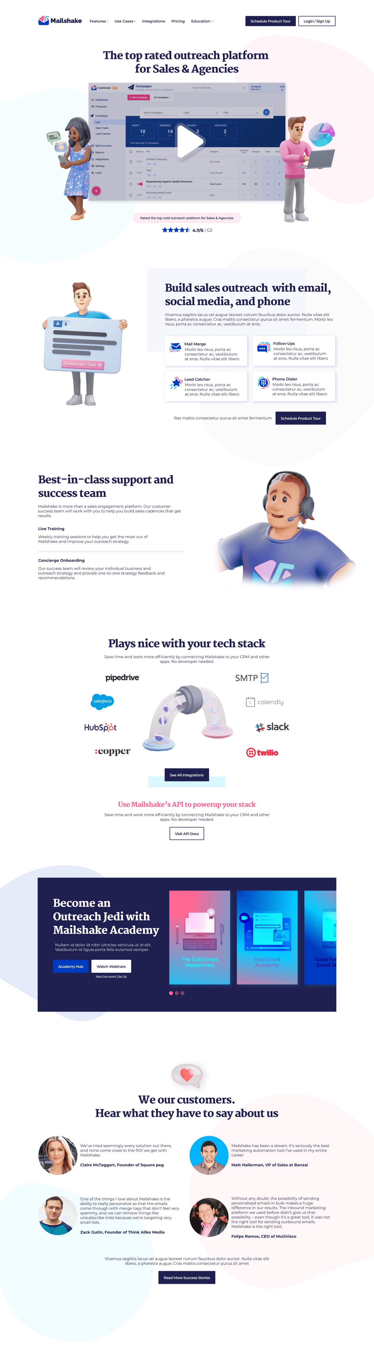 Mailshake — draft design