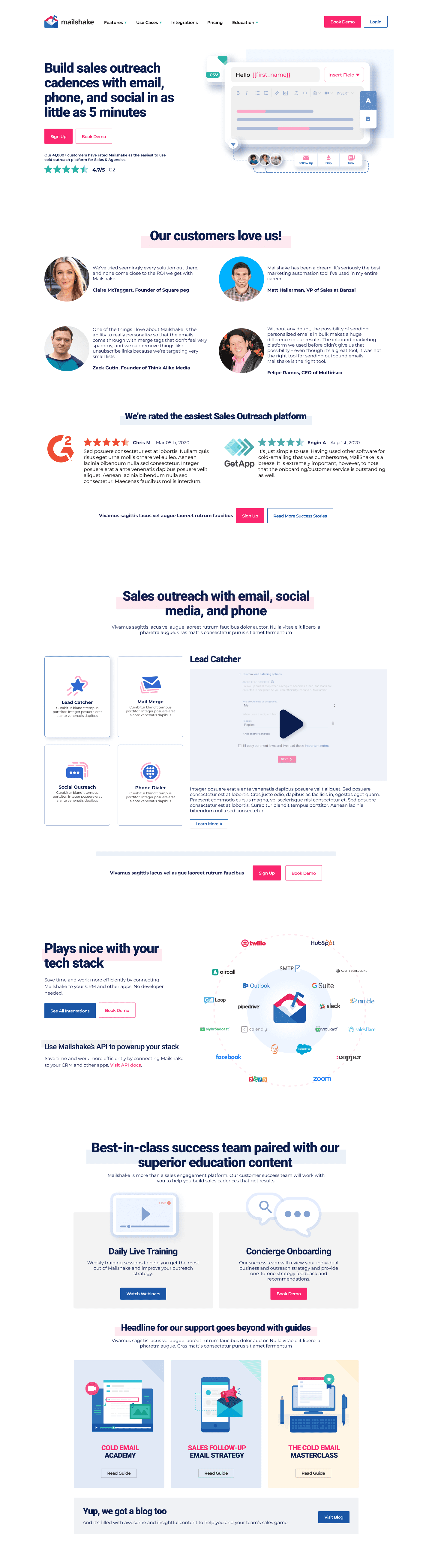 Mailshake — final design