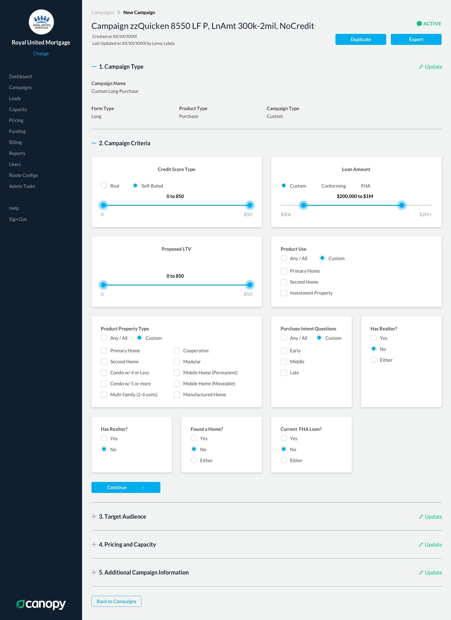 Canopy — campaign detail