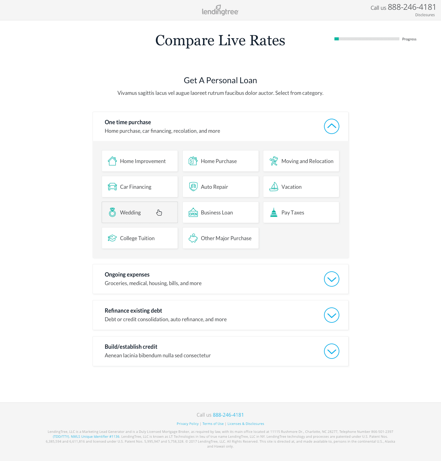 Modern application form — step 1