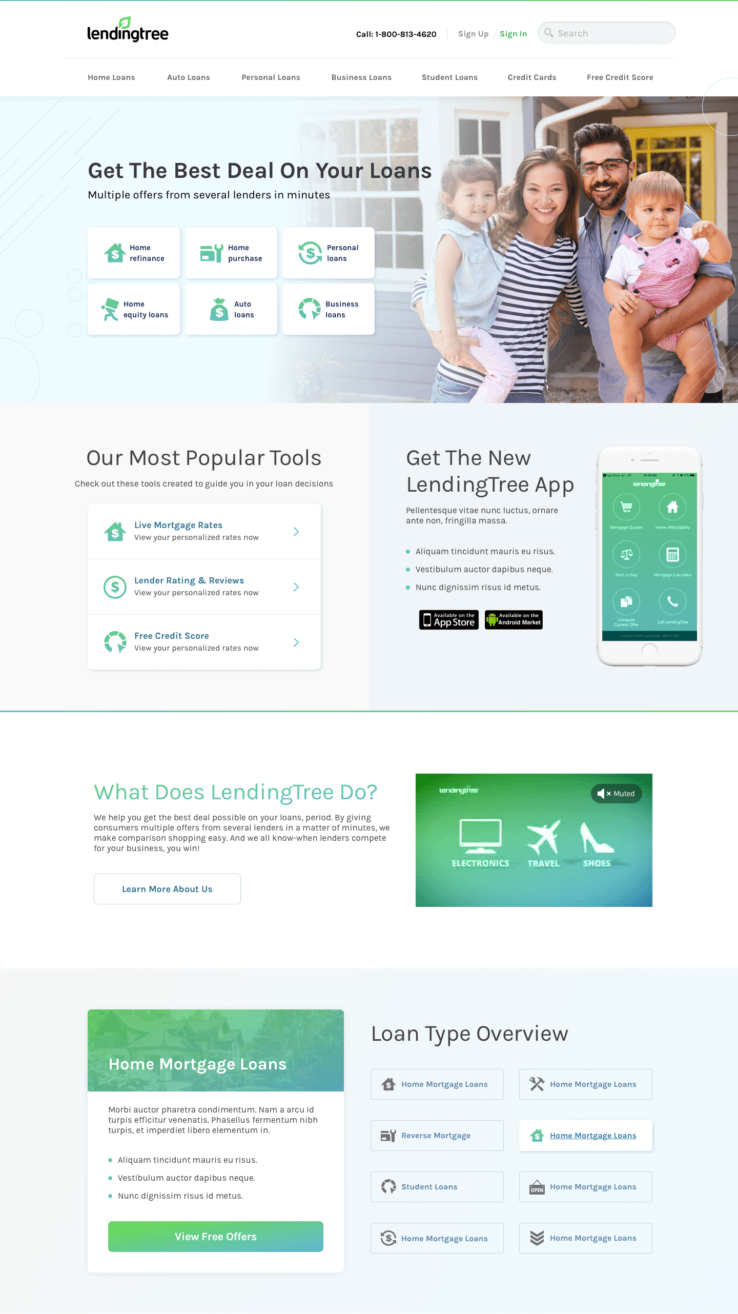 Landing page redesign — full-page comp