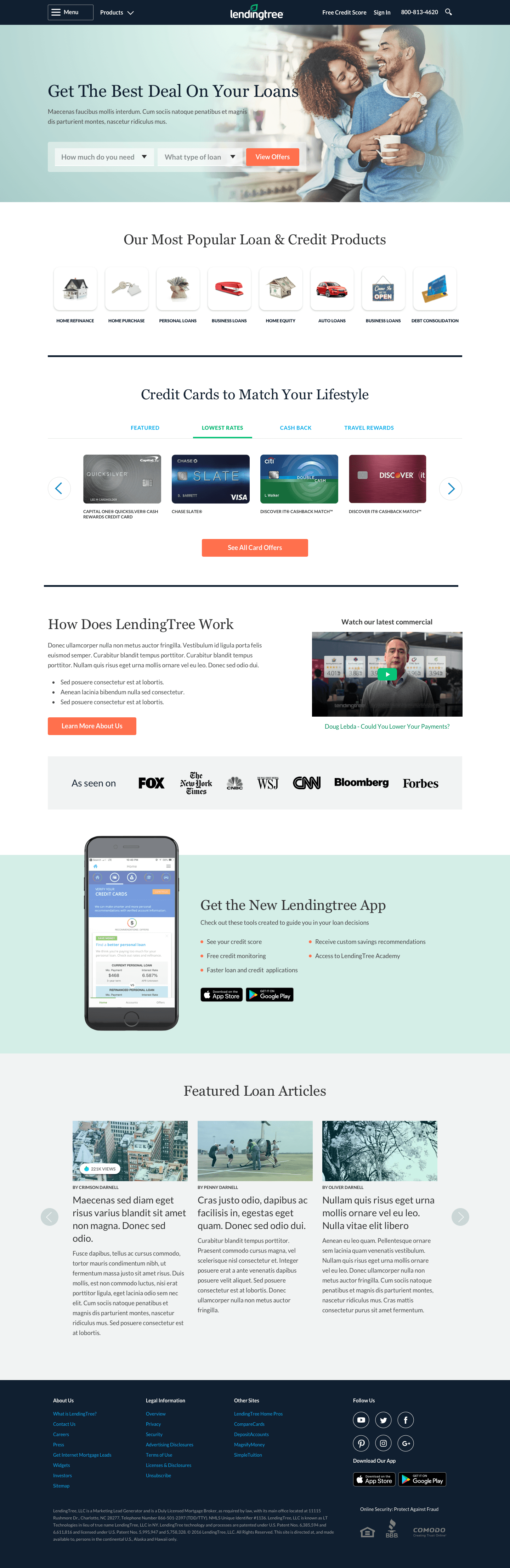 Landing page redesign — full-page comp