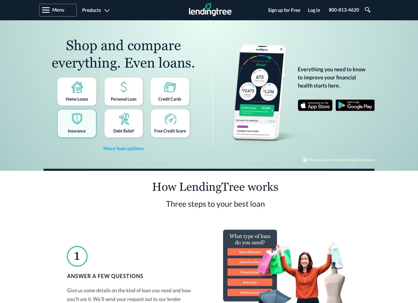 Homepage A/B test — desktop variant