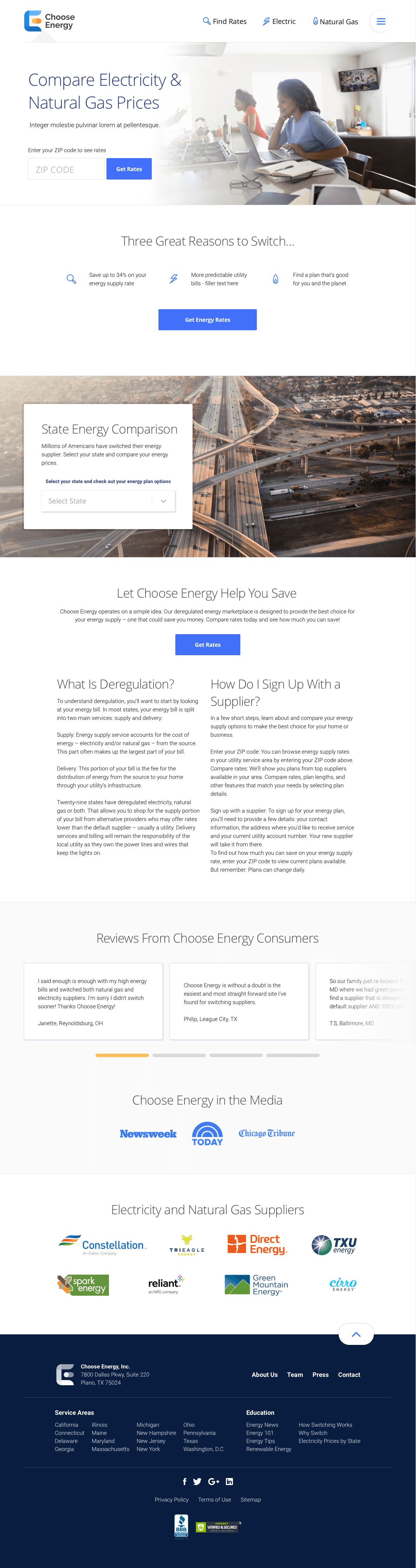 Choose Energy — homepage redesign