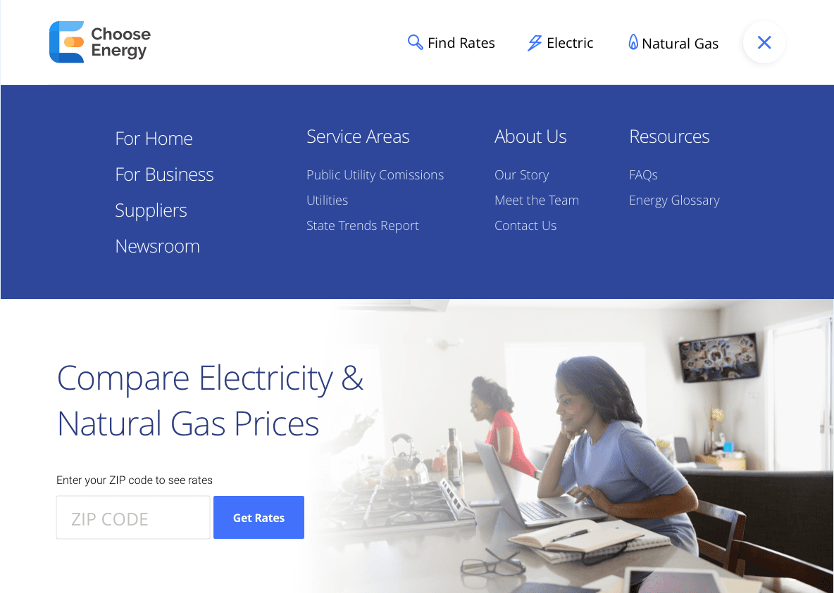 Choose Energy — page section