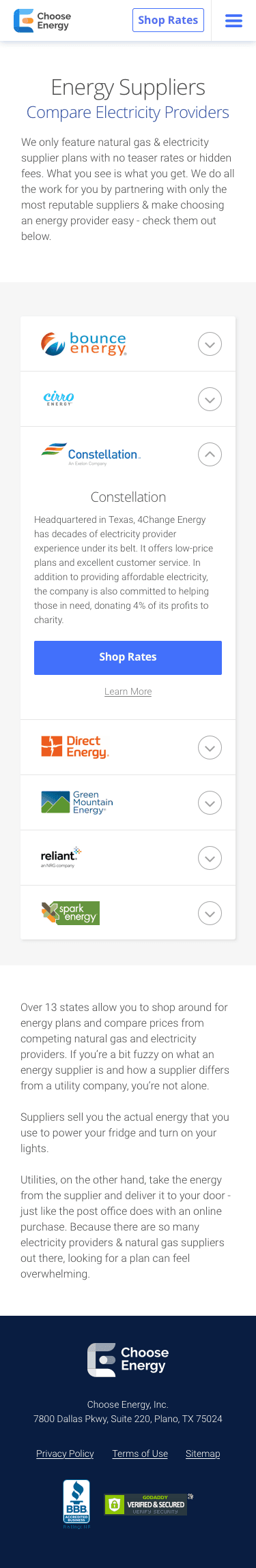 Choose Energy — mobile, page B