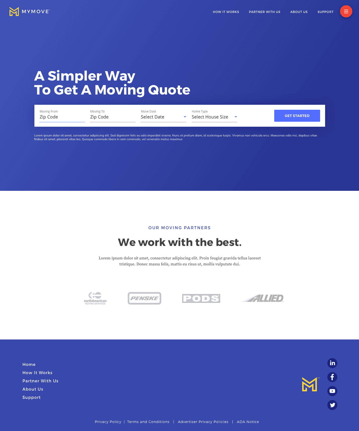 MyMove — search landing