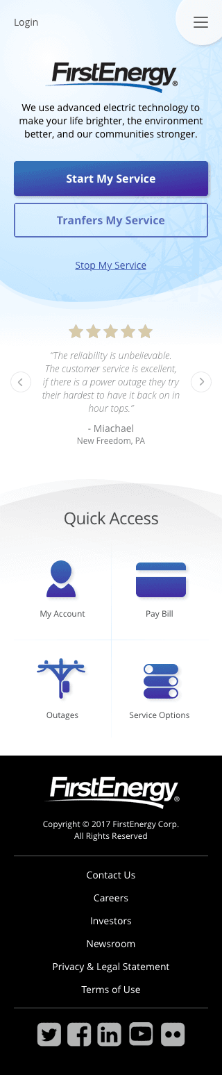 FirstEnergy — service hub