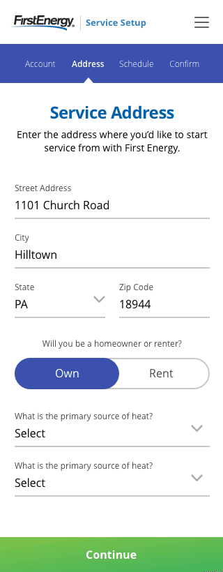 FirstEnergy — mobile screen