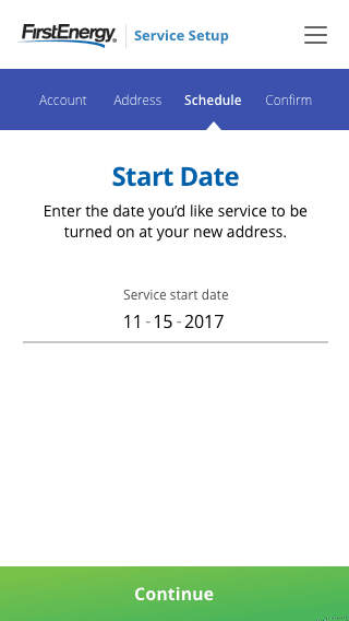 FirstEnergy — mobile screen